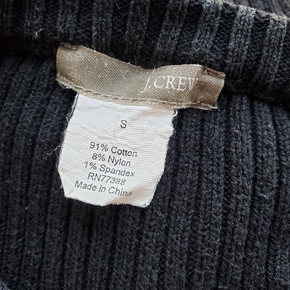 J Crew Black Belted Sweater 91% Cotton Size S-M - Picture 4 of 5